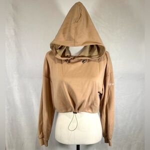 Muses Only mocha tan super soft cropped active hoodie size small